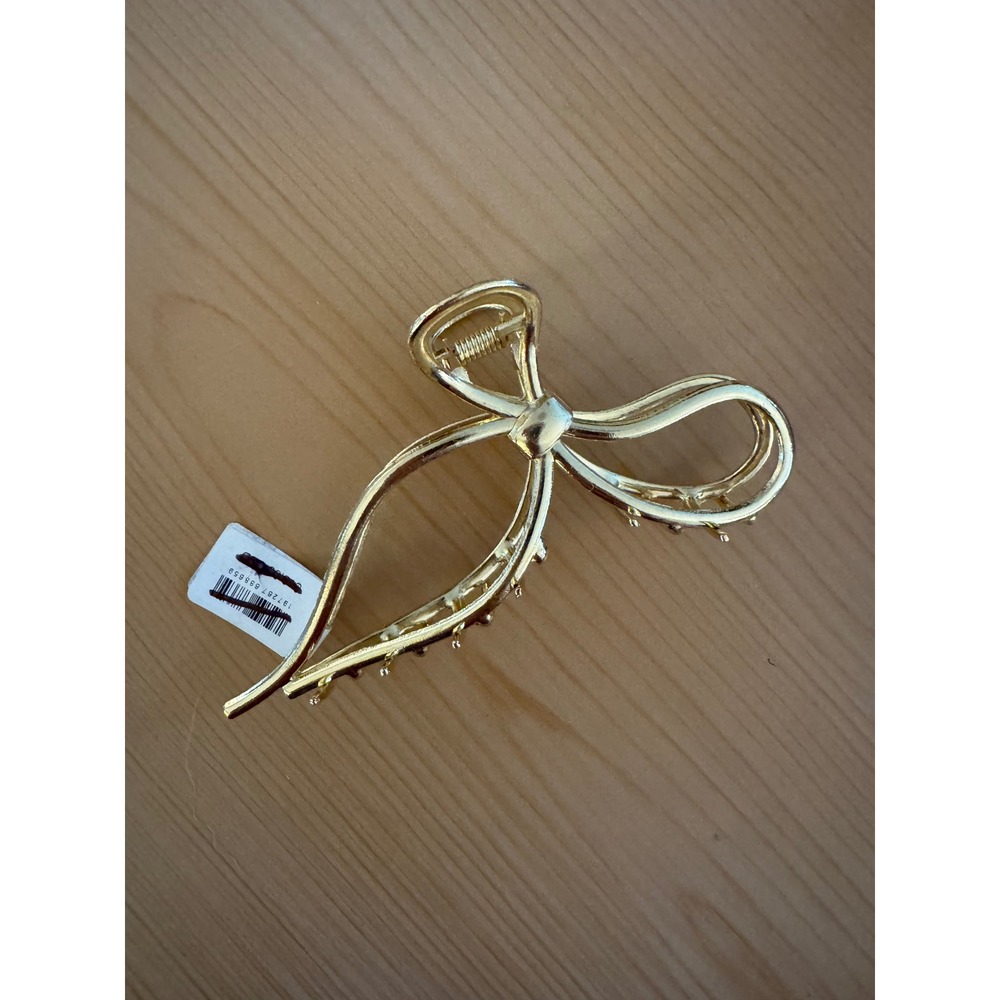 NWT Free People Gold Metal Bow Hair Claw Clip Coquette Aesthetic Accessory